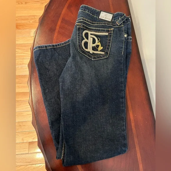 Vintage Baby Phat Jeans with Gold Embroidery - Picture 2 of 13